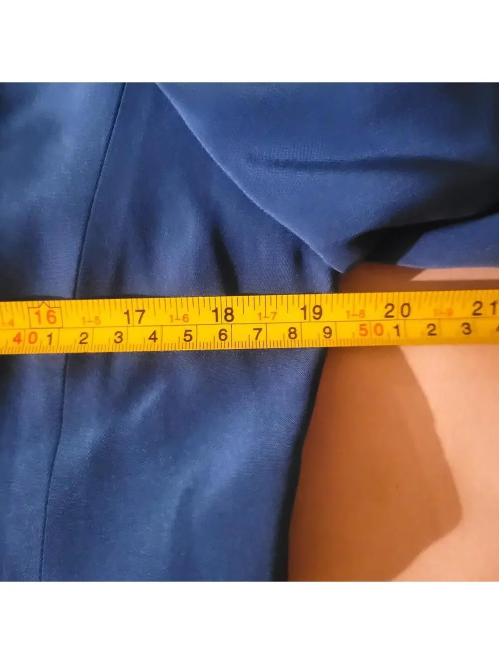 Vintage Due Per Due 100% Silk Saphire Blue Shirt Suit Professional Career - Sz 8